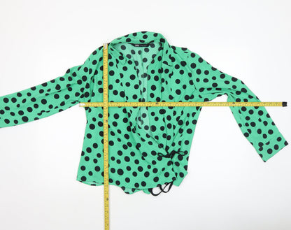 Womens UK Size 12 Zara Green Wrap Blouse
