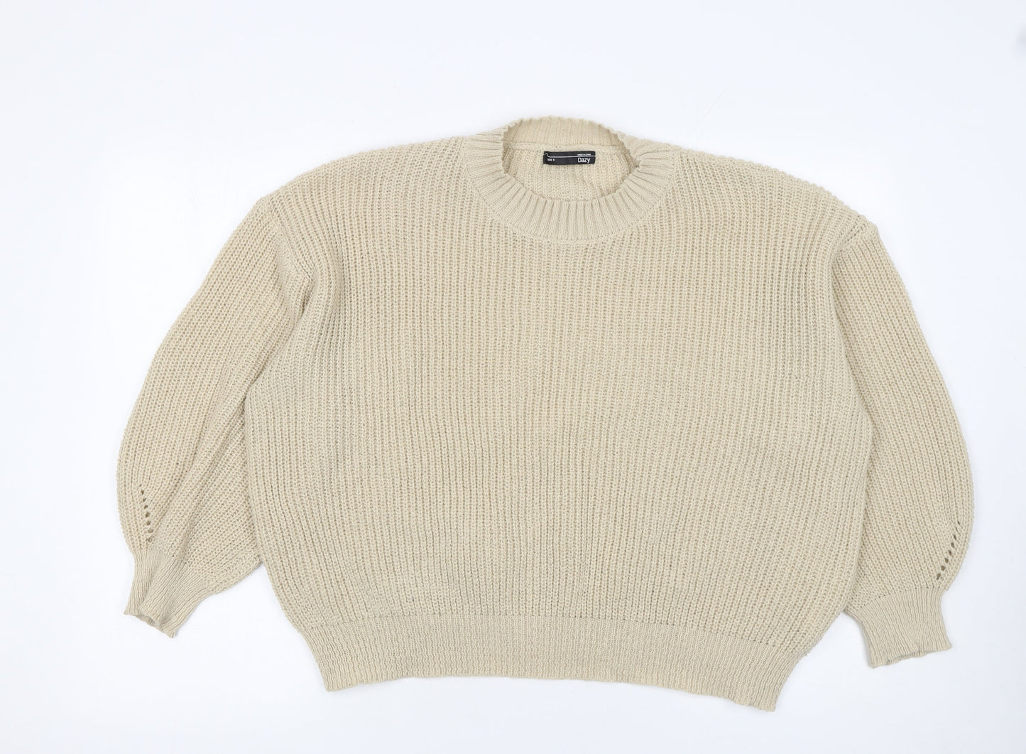 Womens UK Size S Dazy Beige Pullover Jumper