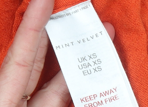 Womens UK Size XS Mint Velvet Orange Pullover Jumper
