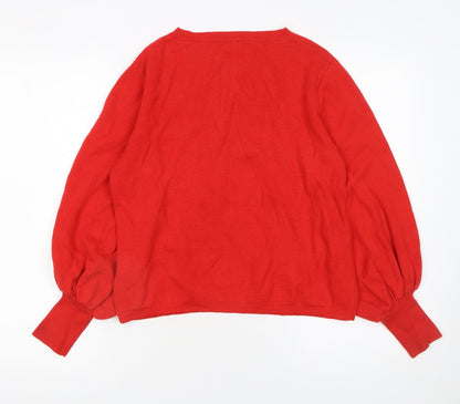 Womens UK Size 14 Marks and Spencer Red Pullover Jumper