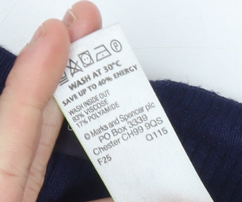 Womens UK Size 14 Marks and Spencer Blue Pullover Jumper
