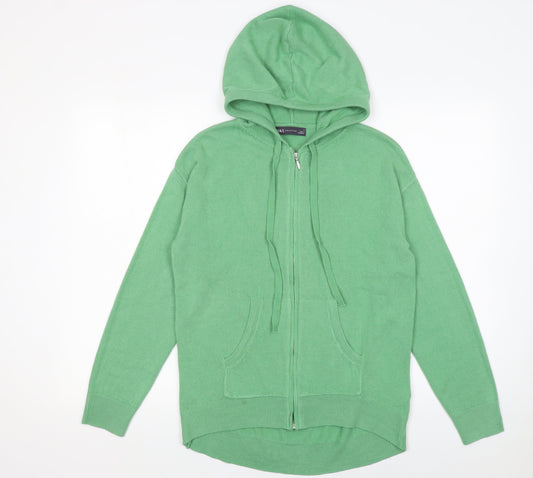 Womens UK Size S Marks and Spencer Green Full Zip Jumper
