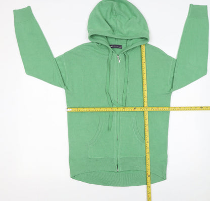 Womens UK Size S Marks and Spencer Green Full Zip Jumper