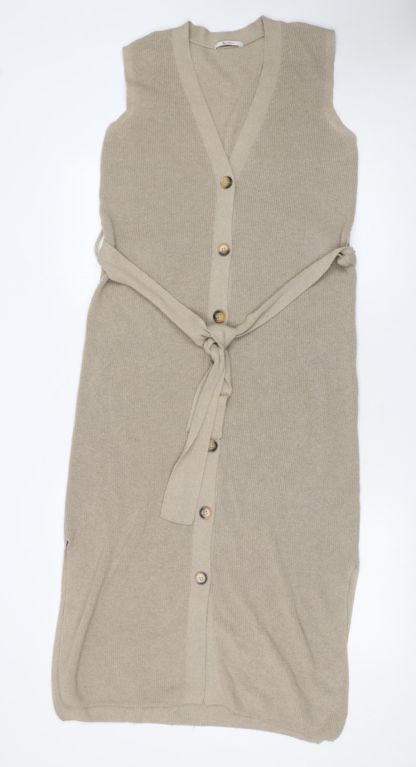 Womens UK Size 8 TU Beige Cardigan Jumper