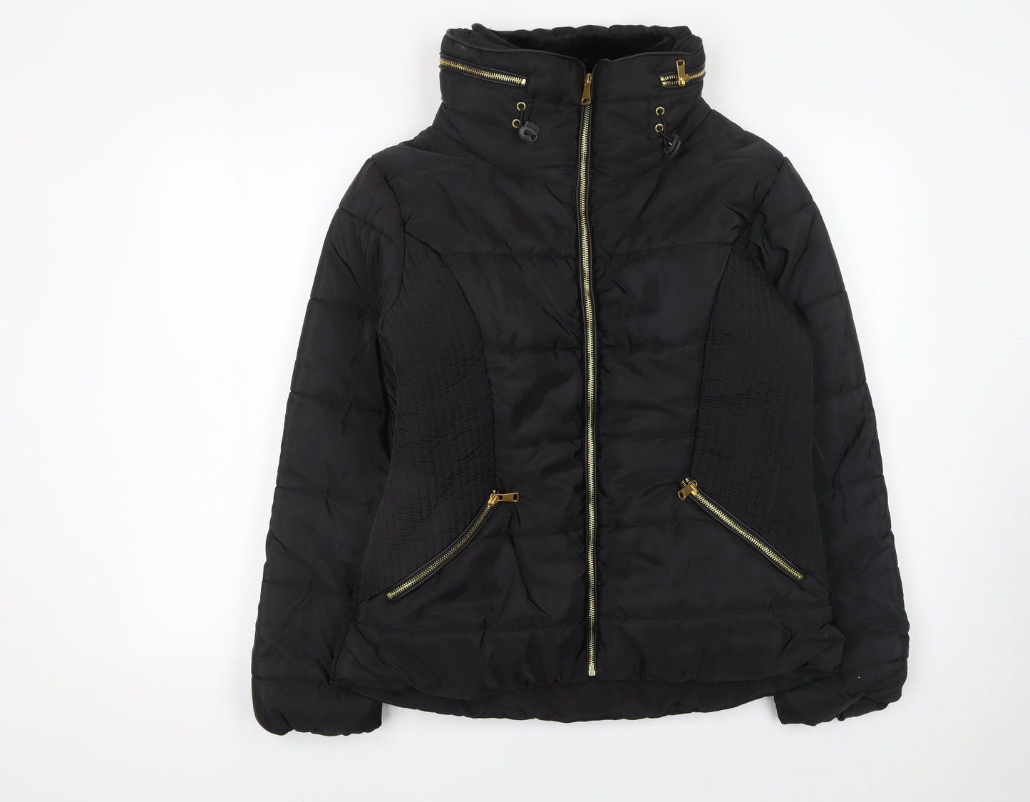 Womens UK Size S Rising Black Puffer Jacket
