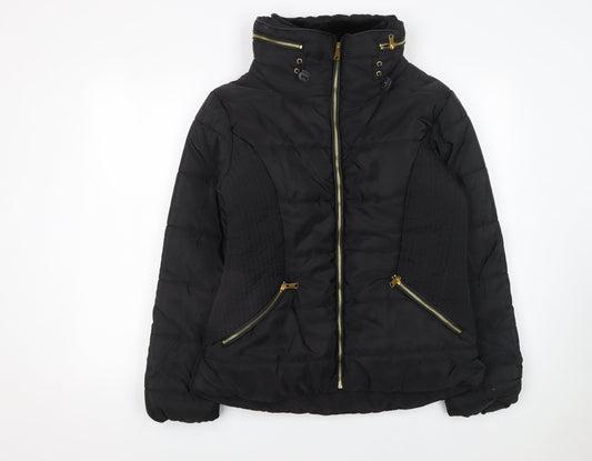 Womens UK Size S Rising Black Puffer Jacket