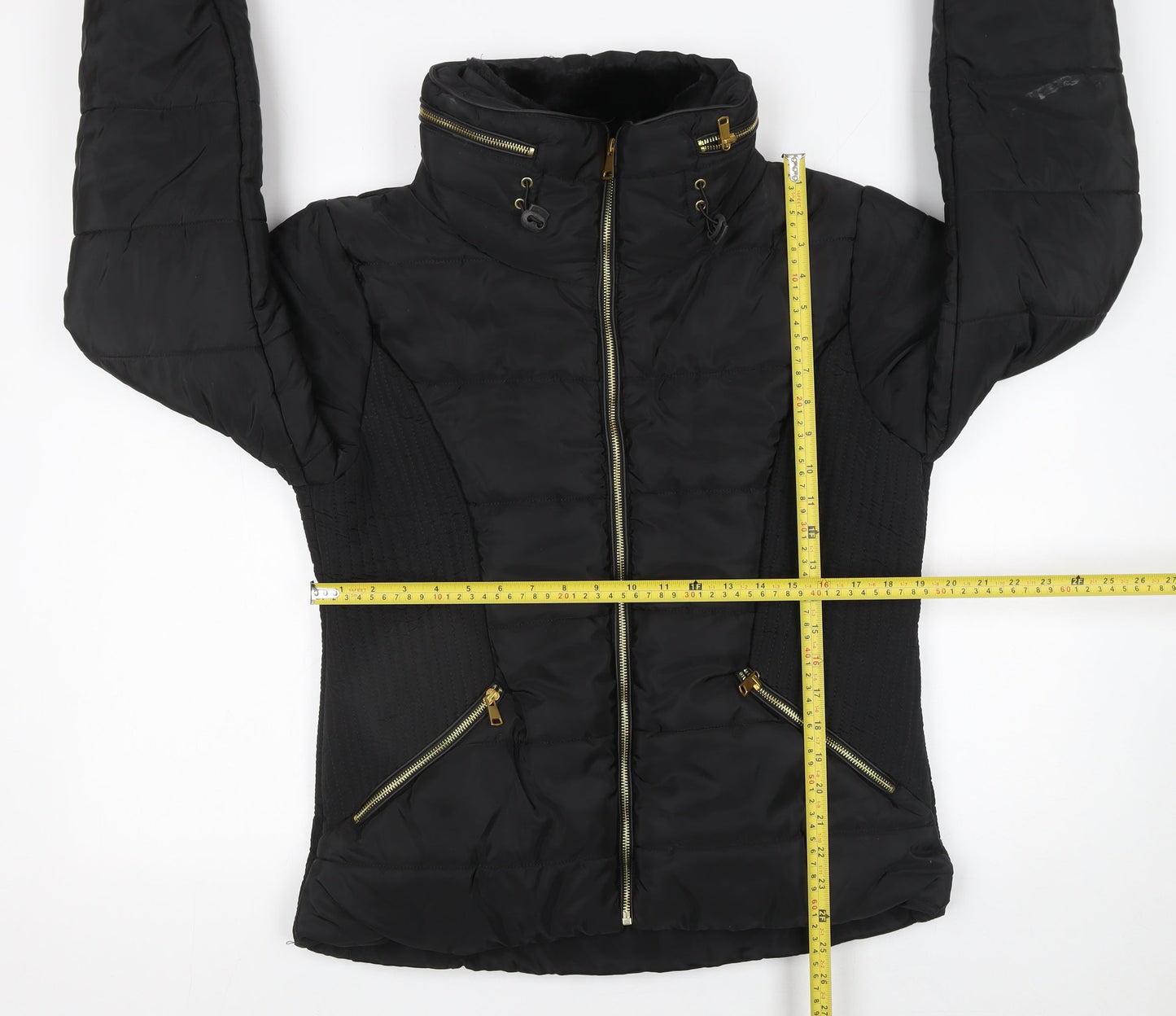 Womens UK Size S Rising Black Puffer Jacket