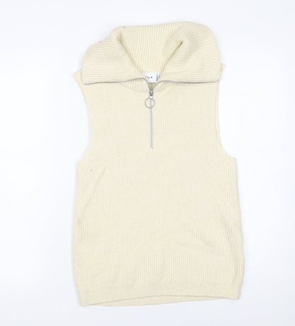 Womens UK Size 8 VILA Ivory Vest Jumper