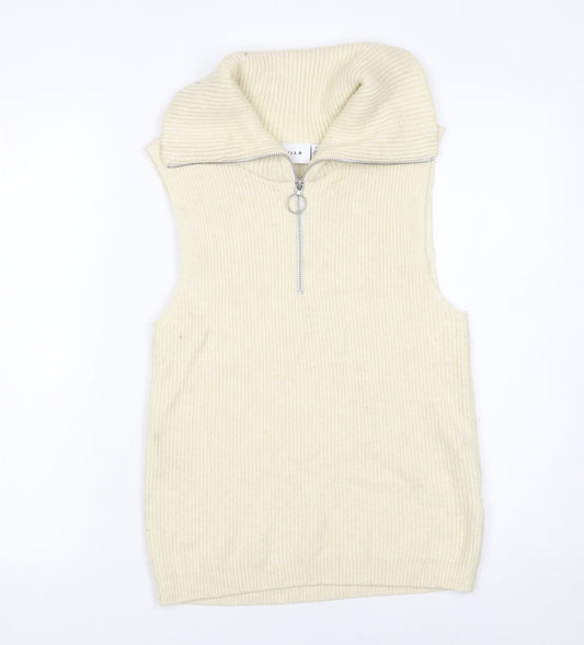 Womens UK Size 8 VILA Ivory Vest Jumper
