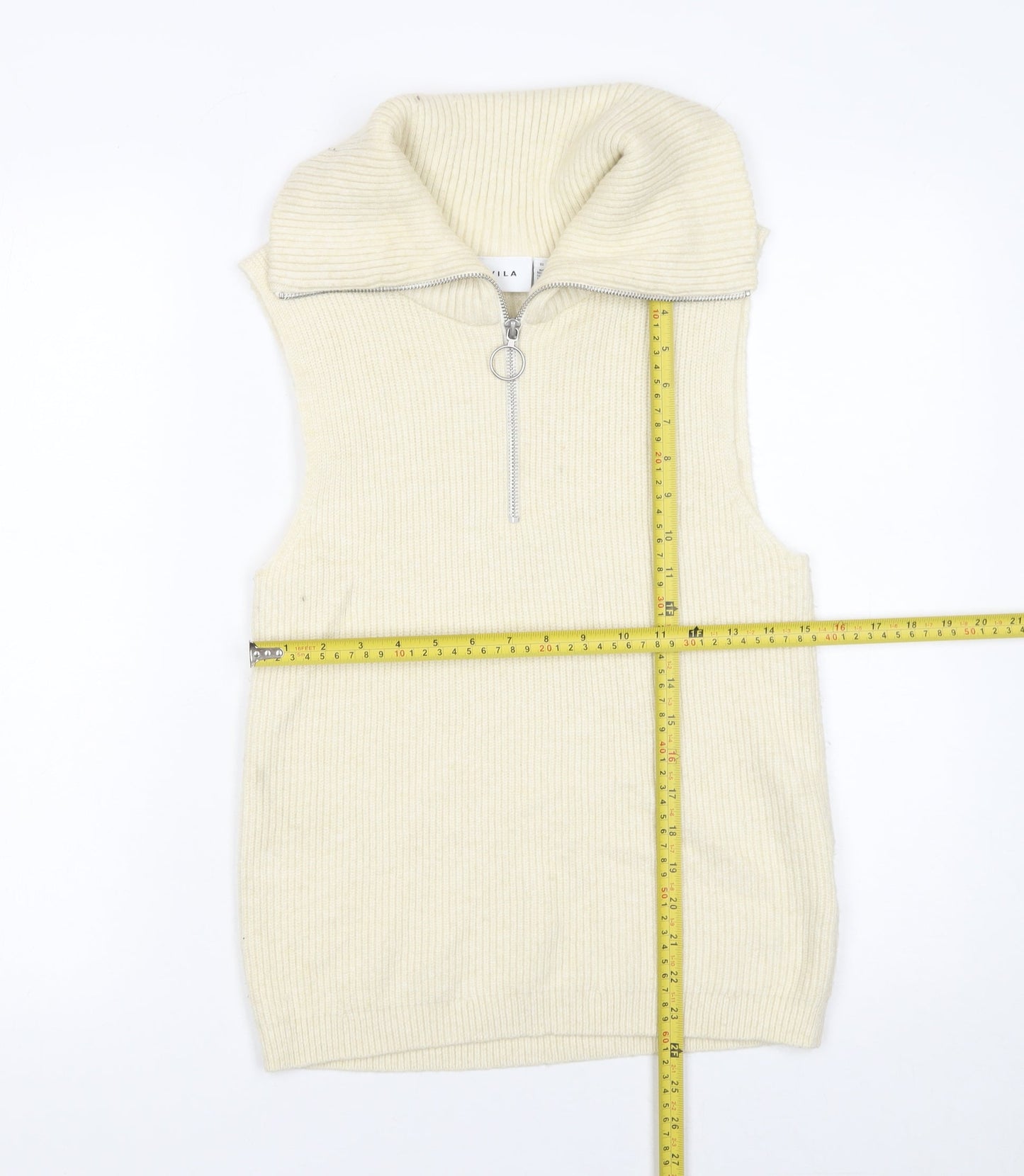 Womens UK Size 8 VILA Ivory Vest Jumper