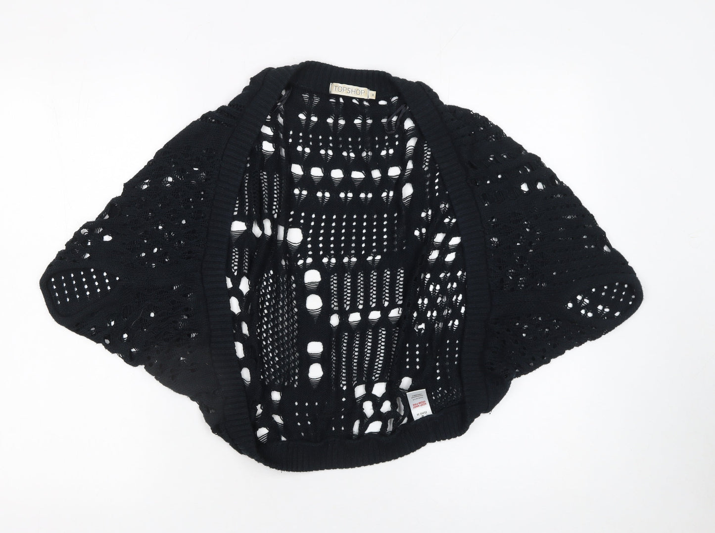 Womens UK Size 8 Topshop Black Shrug Jumper