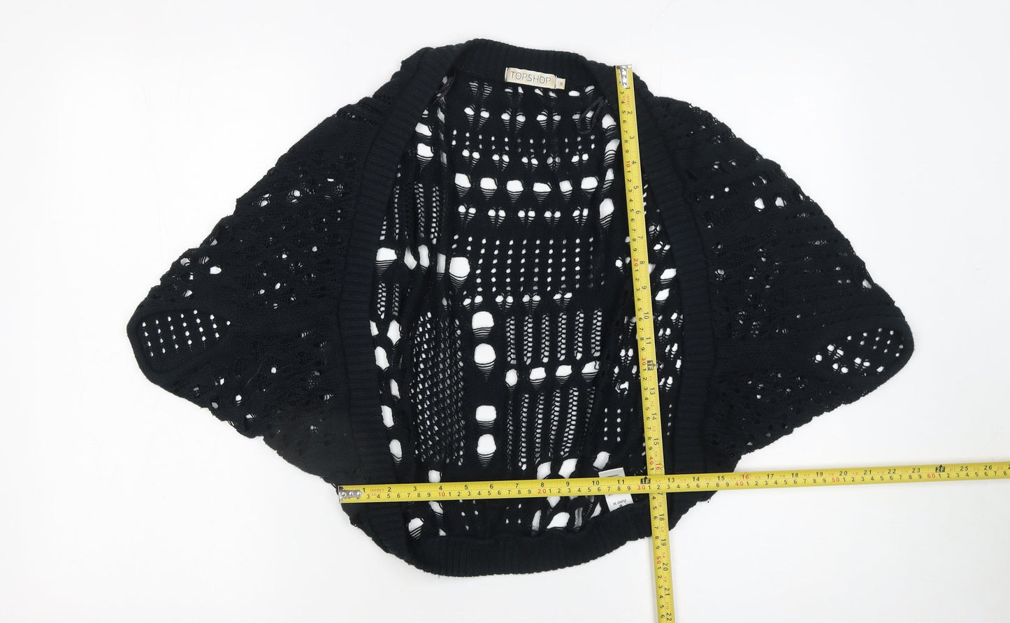 Womens UK Size 8 Topshop Black Shrug Jumper
