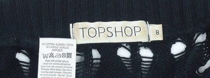 Womens UK Size 8 Topshop Black Shrug Jumper