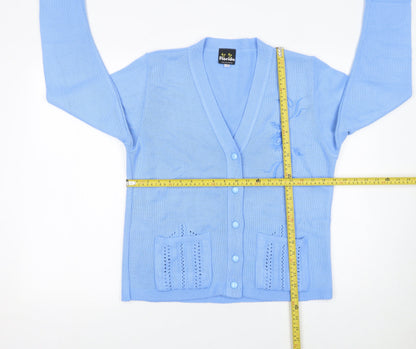 Womens UK Size S Florida Collection Blue Cardigan Jumper