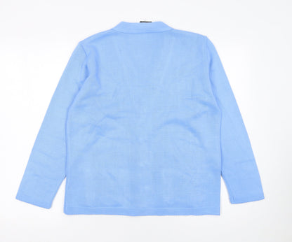 Womens UK Size S Florida Collection Blue Cardigan Jumper