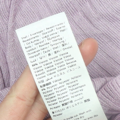 Womens UK Size XS NA-KD Purple Cropped Button-Up