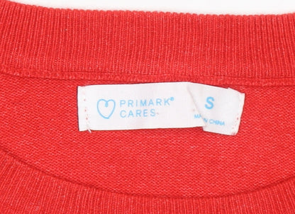 Womens UK Size S Primark Red Pullover Jumper