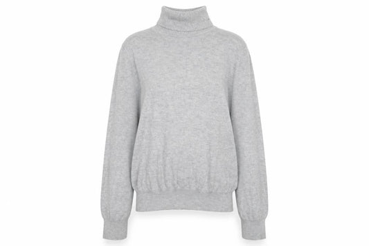 Front view of Papaya Women Grey Roll Neck Knit Jumper, size 10