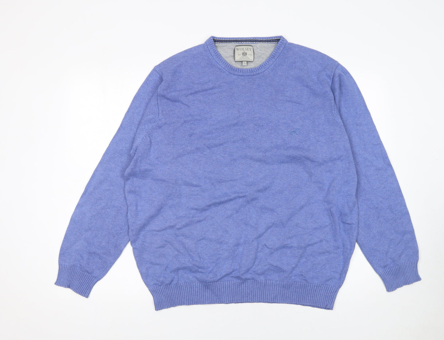 Mens UK Size XL Wolsey Blue Pullover Jumper