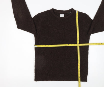 Jack & Jones Men’s Brown Crew Neck Wool Blend Knit Jumper M