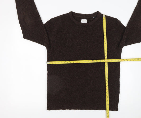 Jack & Jones Men’s Brown Crew Neck Wool Blend Knit Jumper M