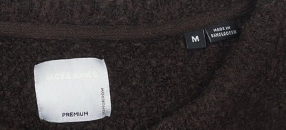 Jack & Jones Men’s Brown Crew Neck Wool Blend Knit Jumper M