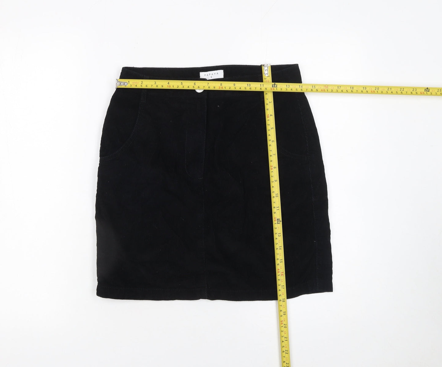Womens UK Size 8 Papaya Straight & Pencil Corduroy Skirt
