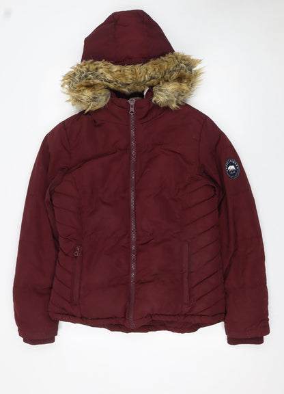 Womens UK Size 10 SoulCal & Co Red Puffer Jacket