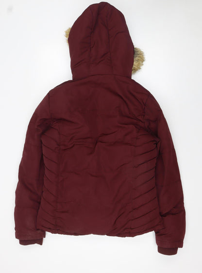 Womens UK Size 10 SoulCal & Co Red Puffer Jacket