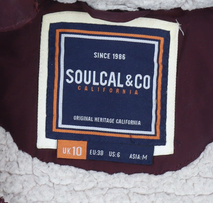 Womens UK Size 10 SoulCal & Co Red Puffer Jacket