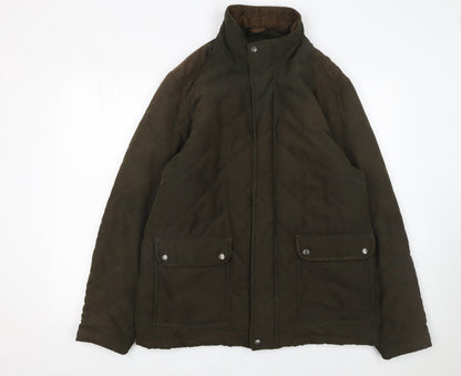 Mens UK Size M James Pringle Brown Quilted Coat