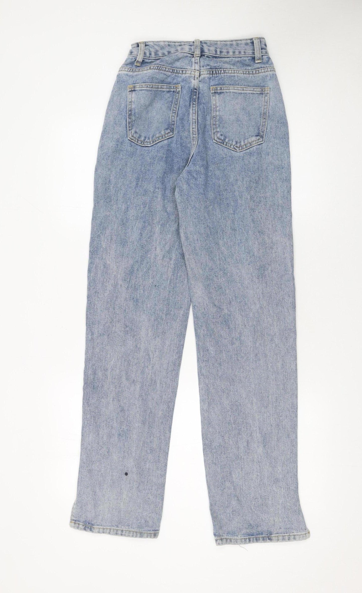 Womens UK Size 4 PRETTYLITTLETHING Regular Fit Straight Blue Jeans