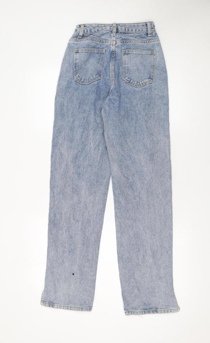 Womens UK Size 4 PRETTYLITTLETHING Regular Fit Straight Blue Jeans