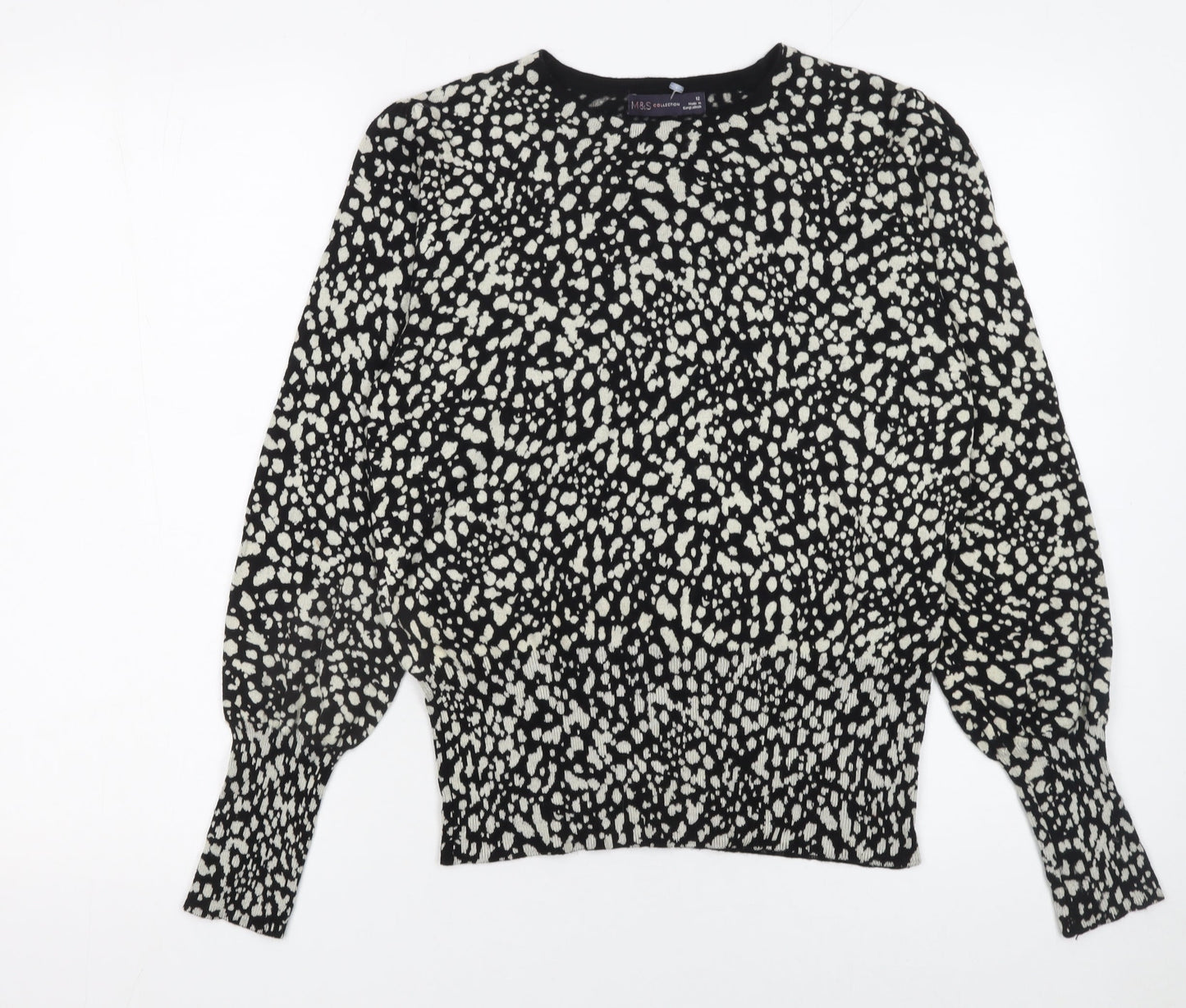 Womens UK Size 12 Marks and Spencer Black Pullover Jumper