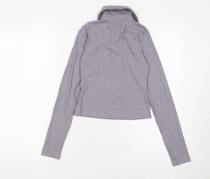 Womens UK Size 6 ASOS Purple Cropped Button-Up