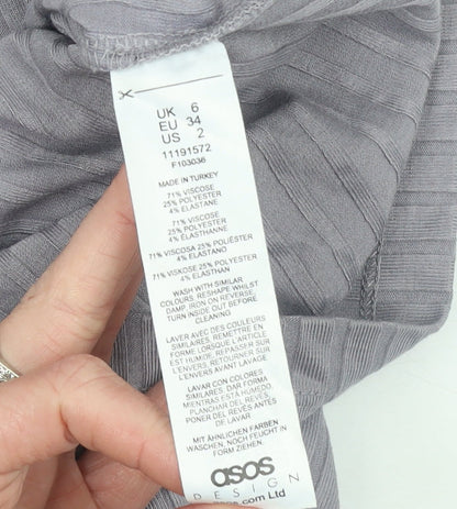 Womens UK Size 6 ASOS Purple Cropped Button-Up