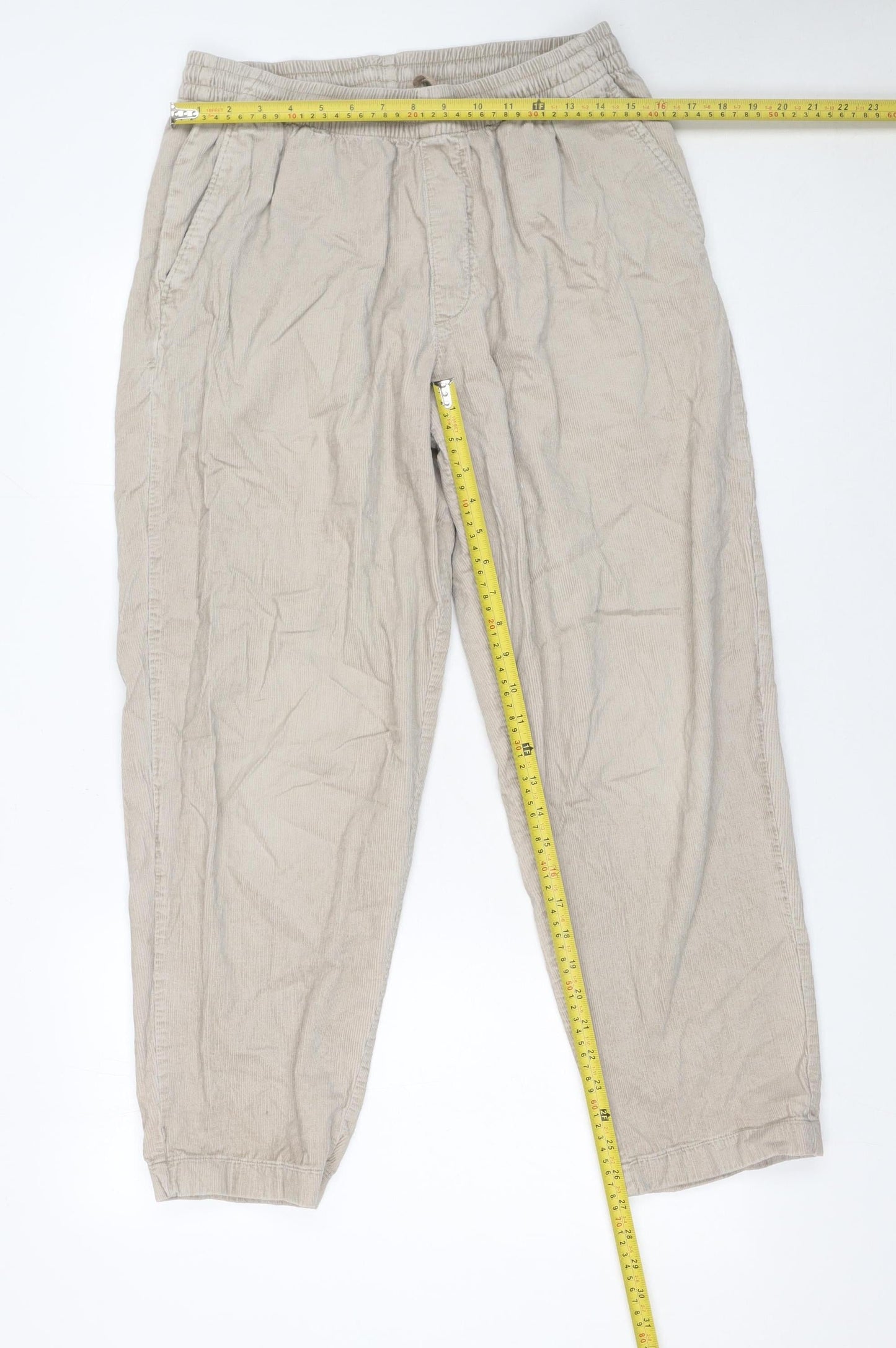 Mens UK Size M Uniqlo Regular Fit Jogger Beige Trousers