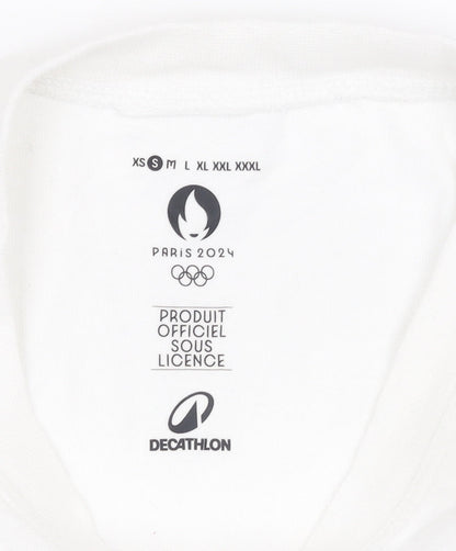 Mens UK Size S DECATHLON White  T-Shirt