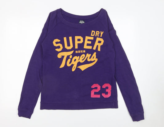 Womens UK Size S Superdry Purple Pullover Sweatshirt