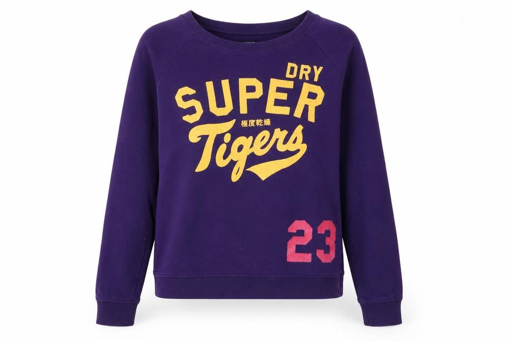 Womens UK Size S Superdry Purple Pullover Sweatshirt