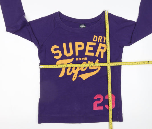 Womens UK Size S Superdry Purple Pullover Sweatshirt