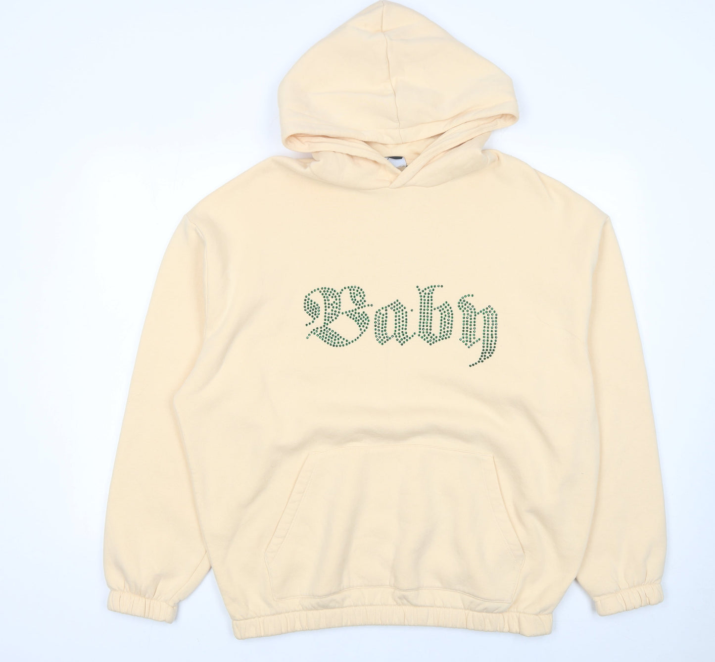 Womens UK Size L ASOS Design Beige Pullover Hoodie