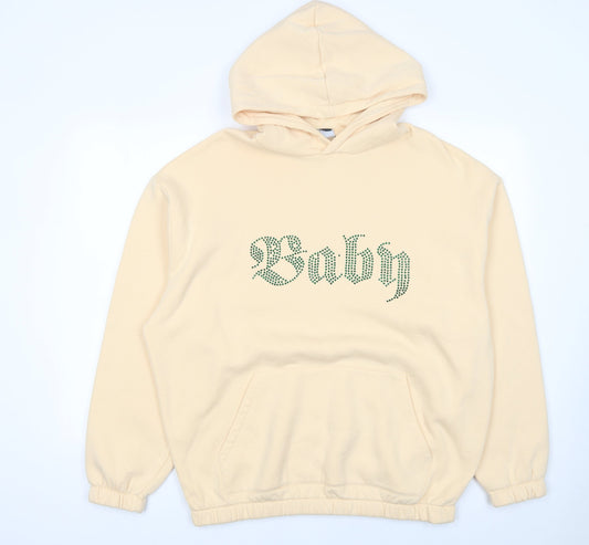 Womens UK Size L ASOS Design Beige Pullover Hoodie