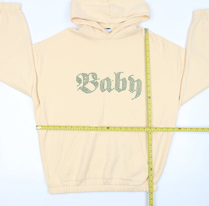 Womens UK Size L ASOS Design Beige Pullover Hoodie