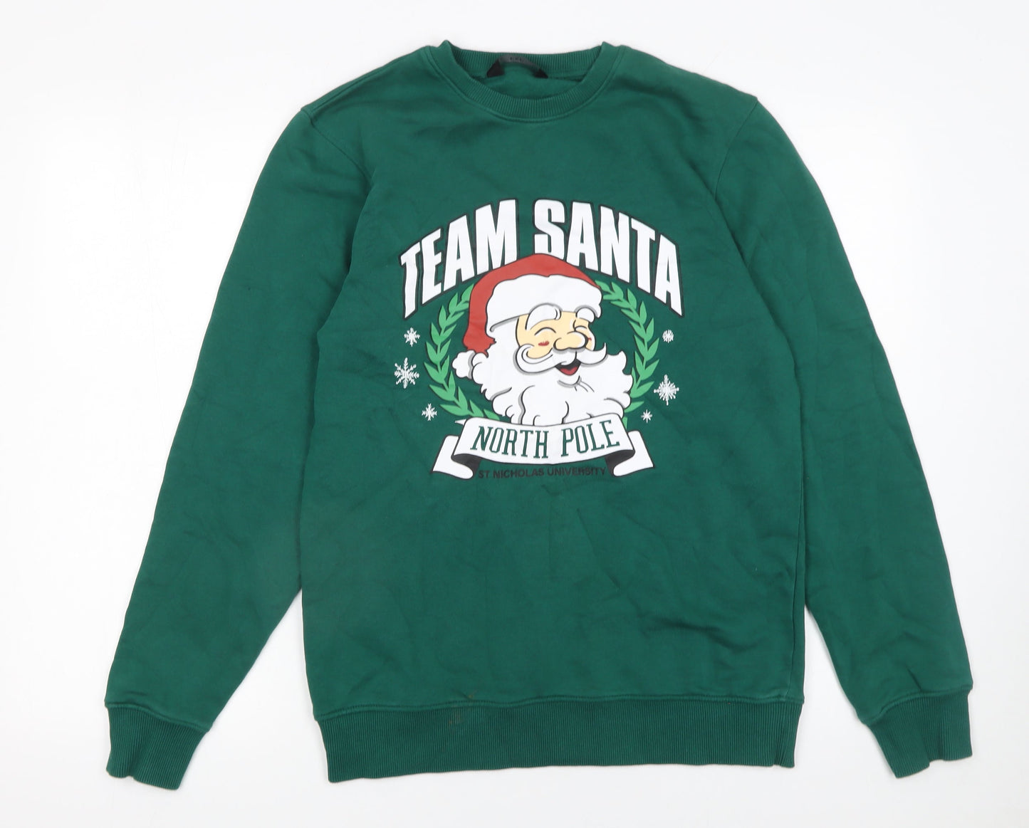 Mens UK Size S F&F Green Pullover Sweatshirt