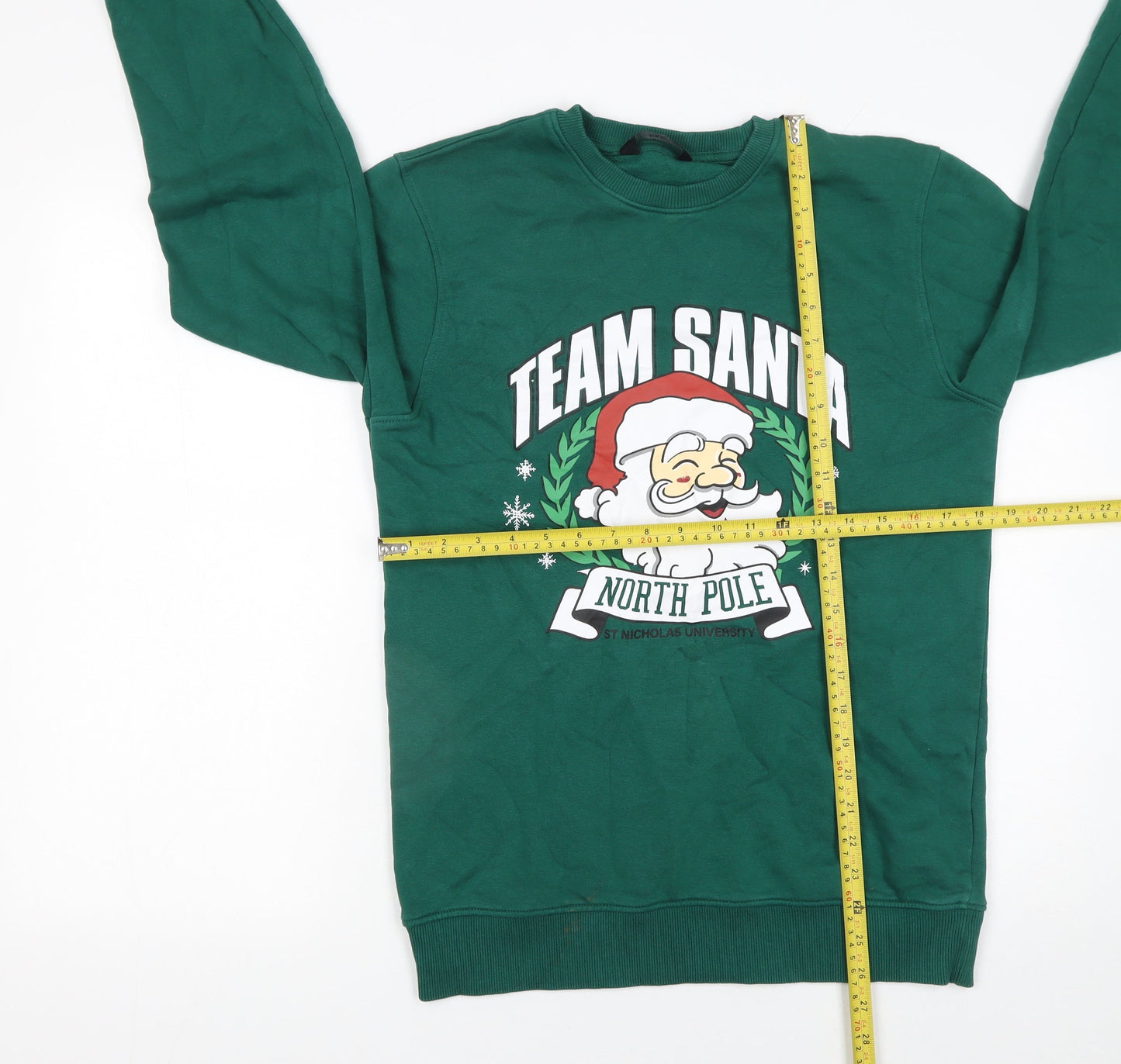 Mens UK Size S F&F Green Pullover Sweatshirt