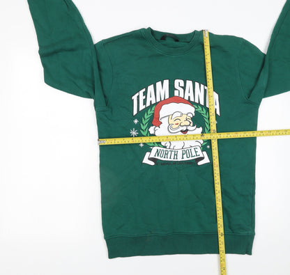 Mens UK Size S F&F Green Pullover Sweatshirt