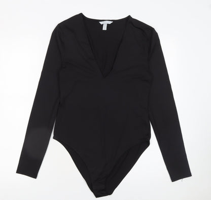 Womens UK Size 12 H&M One-Piece Black Bodysuit