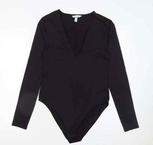 Womens UK Size 12 H&M One-Piece Black Bodysuit