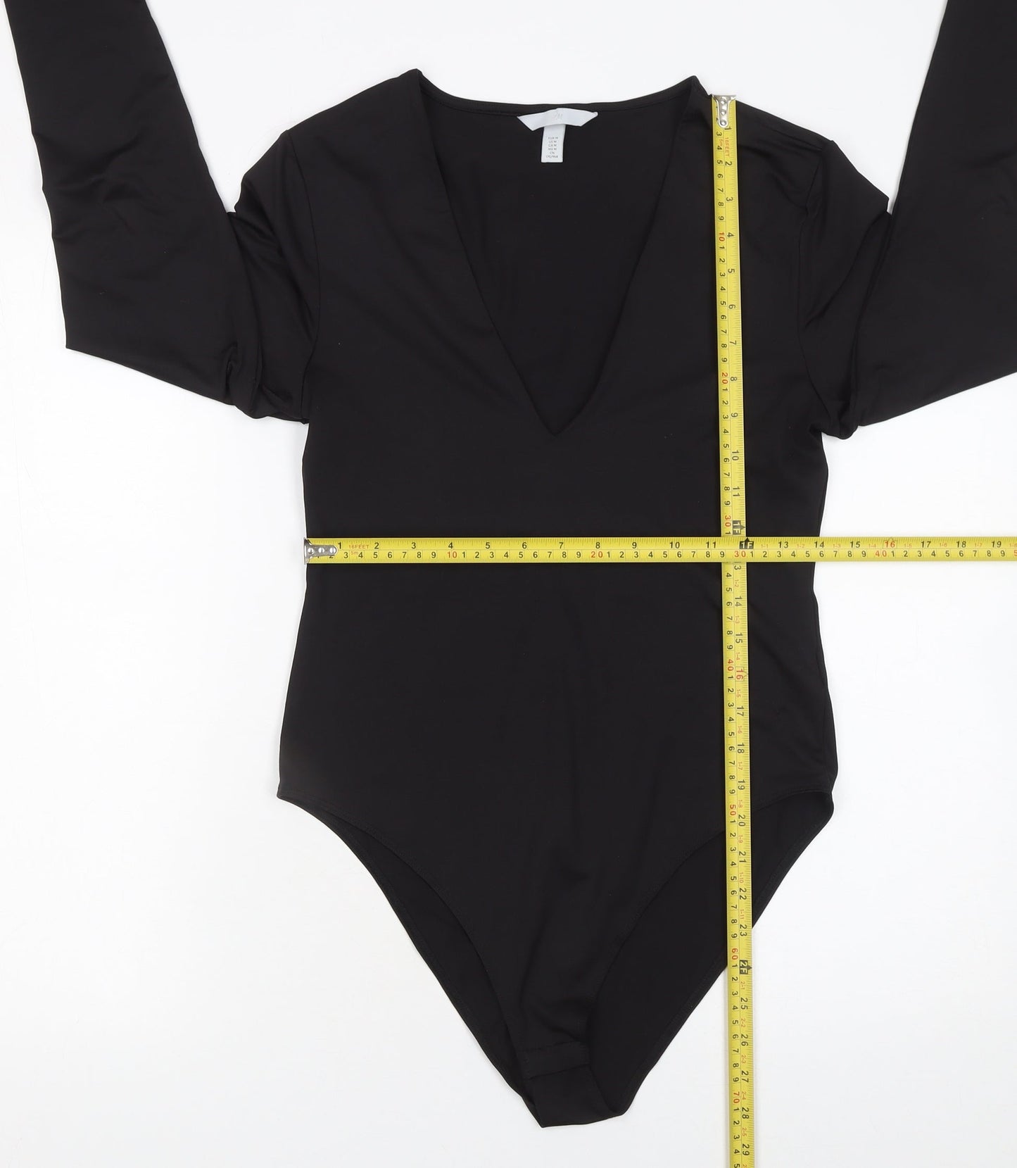 Womens UK Size 12 H&M One-Piece Black Bodysuit